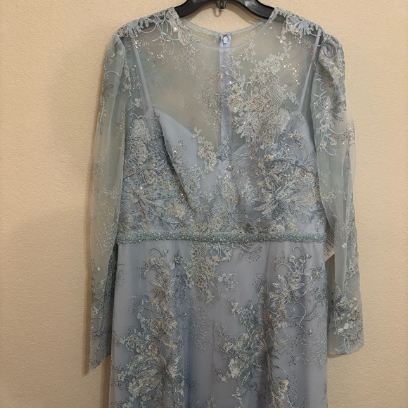 MAC DUGGAL Embellished Illusion Long Sleeve Midi Dress - Picture 4 of 15